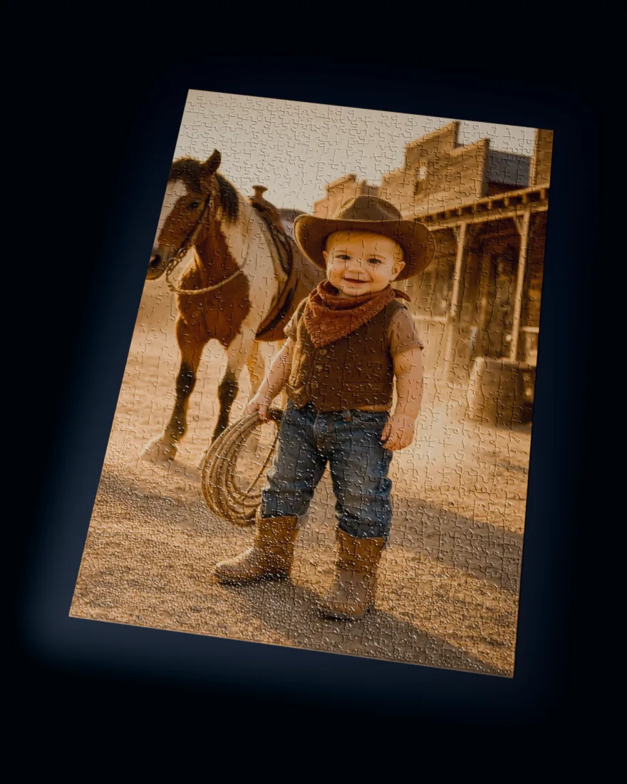 Wild West Cowboy printed as a 1,014-piece jigsaw puzzle