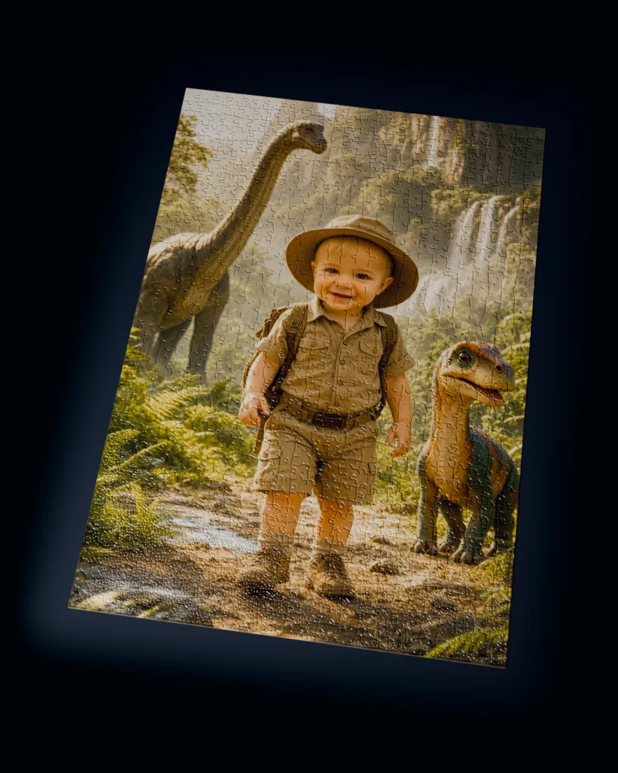 Dino Expedition printed as a 1,014-piece jigsaw puzzle
