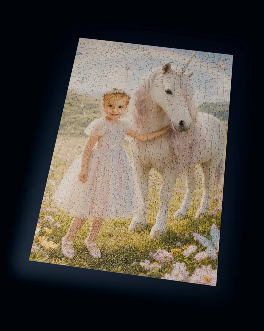 Unicorn Meadow printed as a 1,014-piece jigsaw puzzle