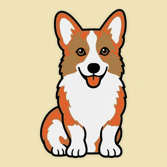 Stitch preview of a corgi in the cartoon style