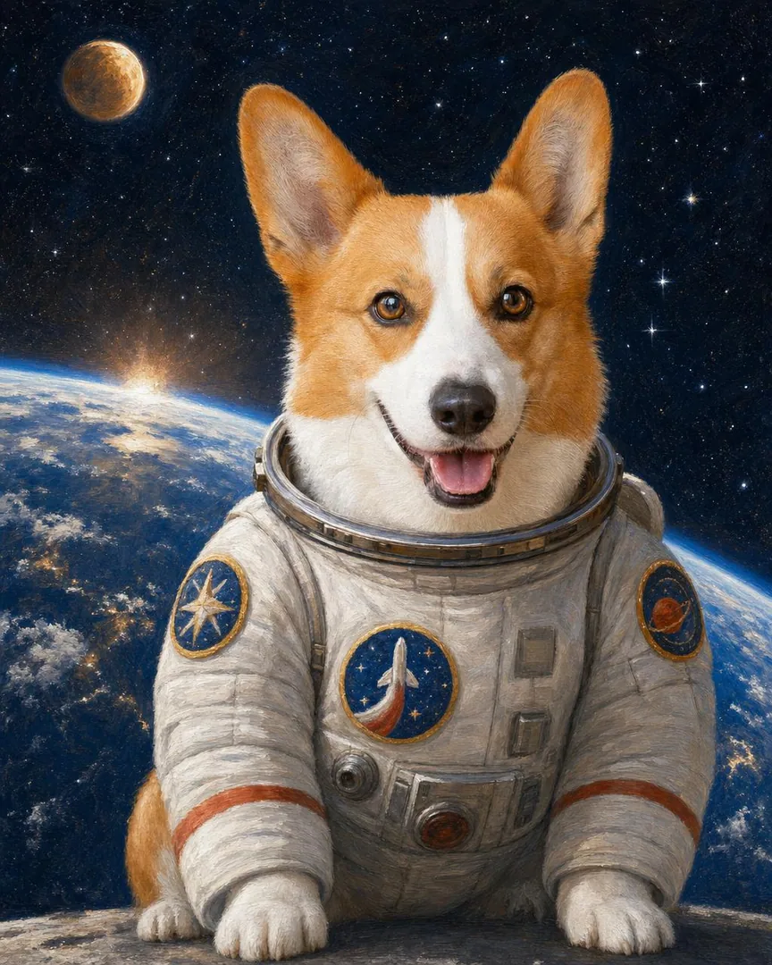 The Astronaut pet portrait