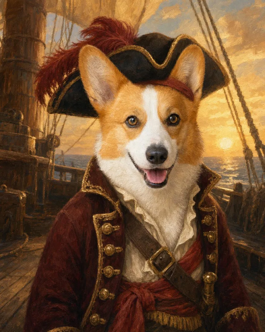 The Pirate Captain pet portrait