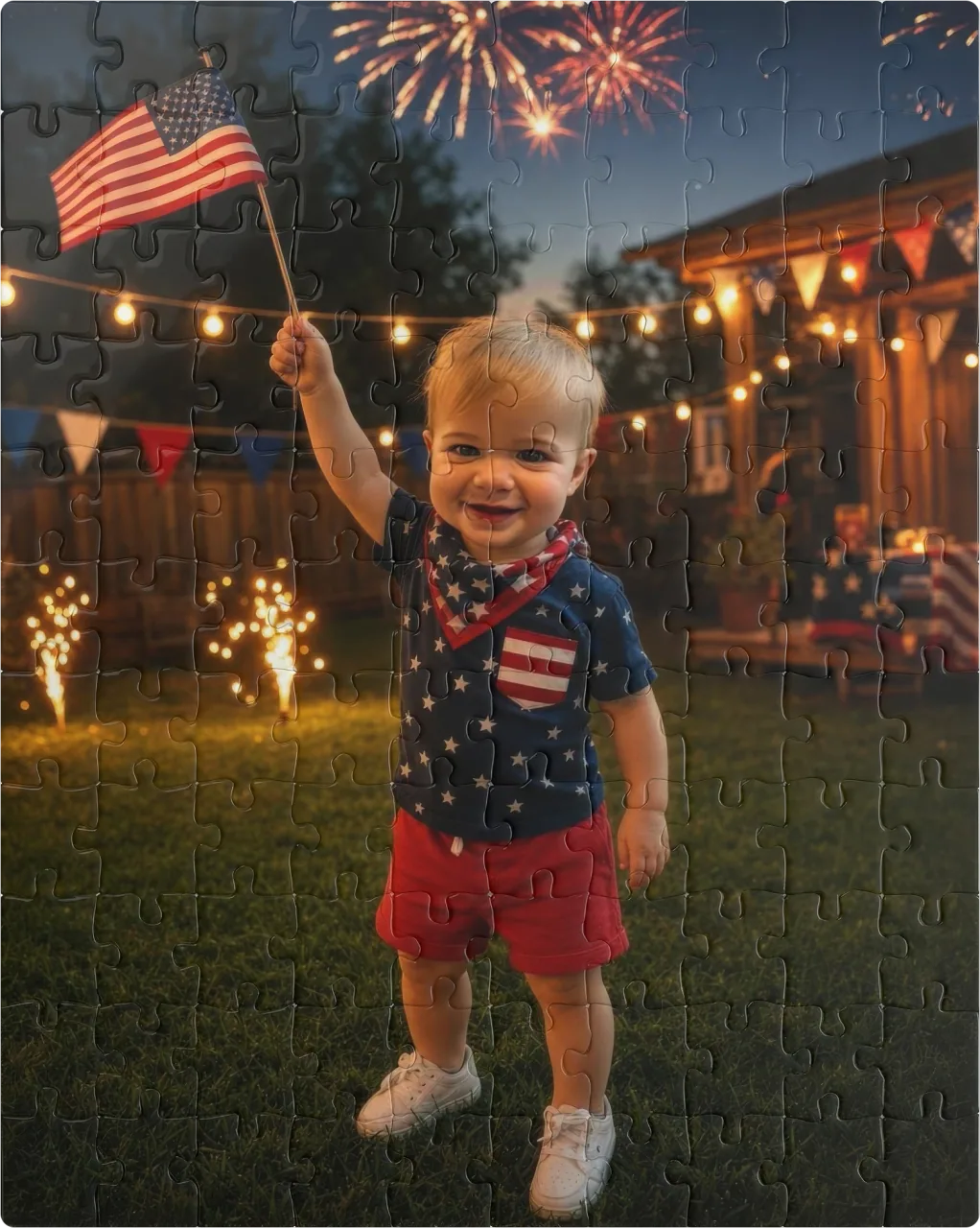 Fourth of July as a 110 pieces puzzle