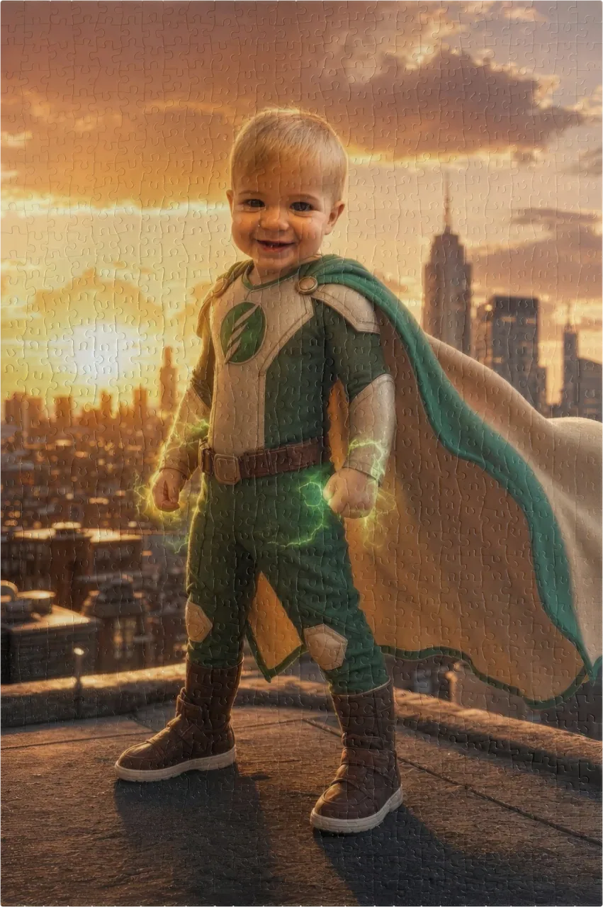 A 1,014-piece custom photo puzzle, the largest size, laid out assembled