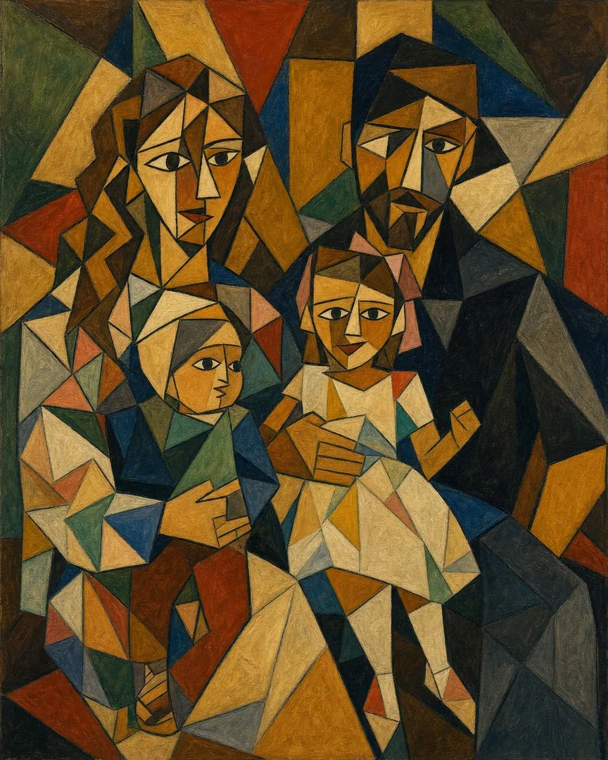Cubist Portrait family portrait style