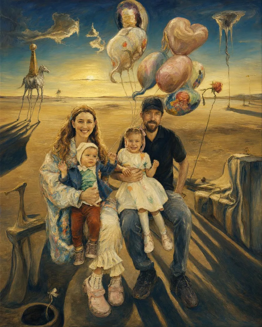 Surreal Dreamscape family portrait style
