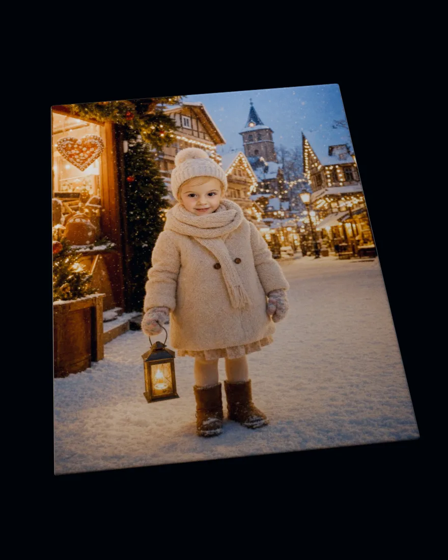Christmas Village printed on a soft fleece blanket