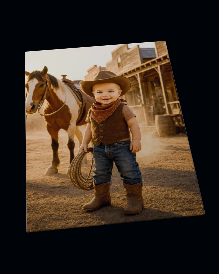 Wild West Cowboy printed on a soft fleece blanket