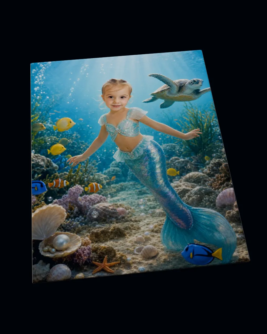 Mermaid Lagoon printed on a soft fleece blanket