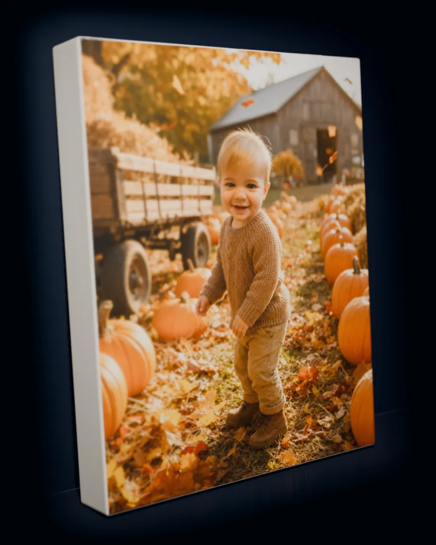 Autumn Harvest printed as a gallery-wrapped matte canvas