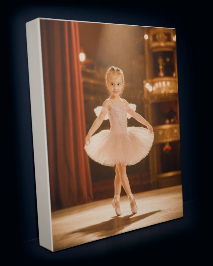 Prima Ballerina printed as a gallery-wrapped matte canvas
