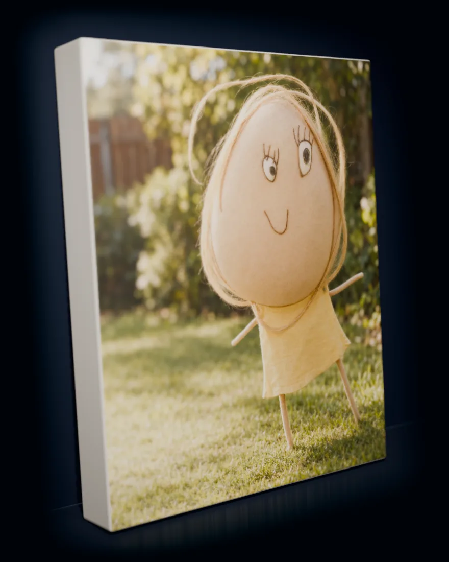 Children’s drawings made real, one after another, printed as a gallery-wrapped matte canvas