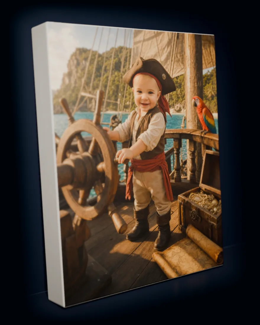 Pirate Cove printed as a gallery-wrapped matte canvas