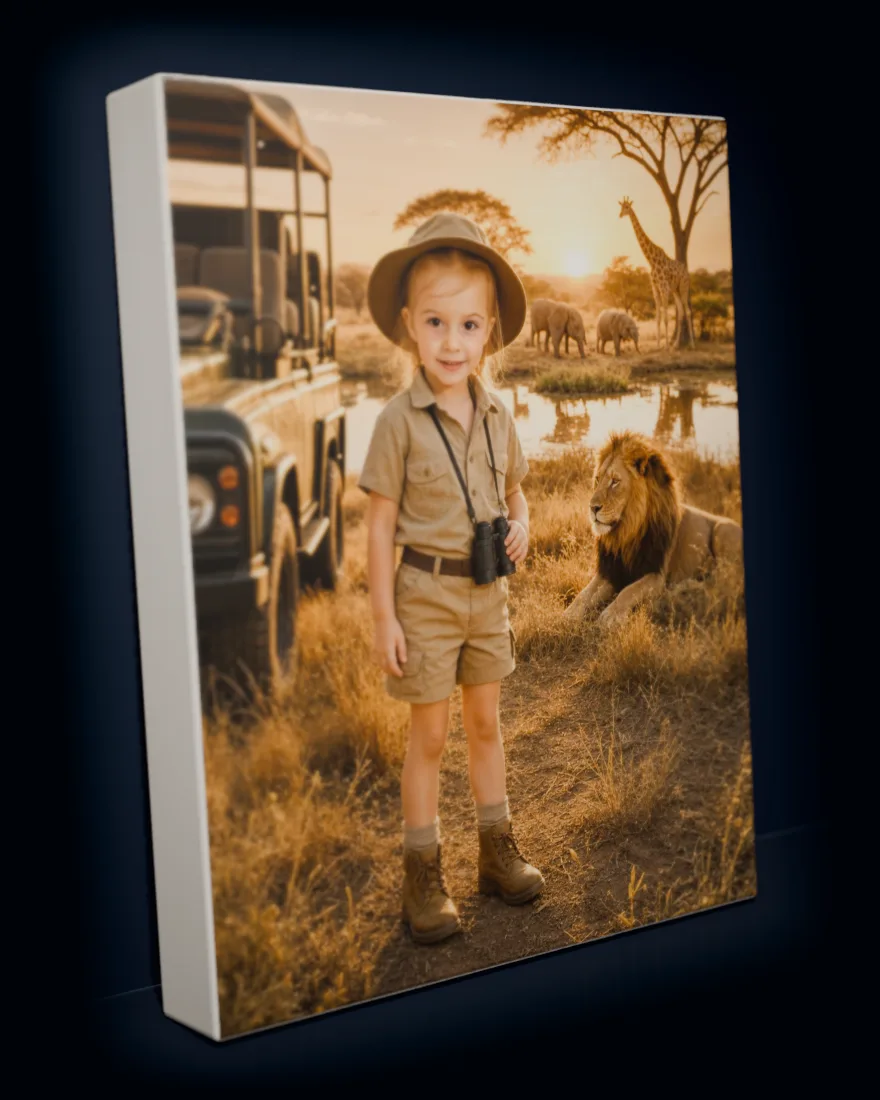 Jungle Safari printed as a gallery-wrapped matte canvas