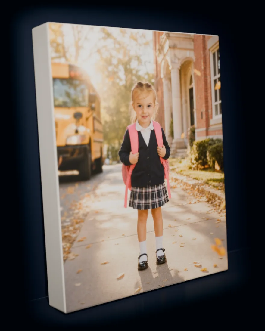 Back to School printed as a gallery-wrapped matte canvas
