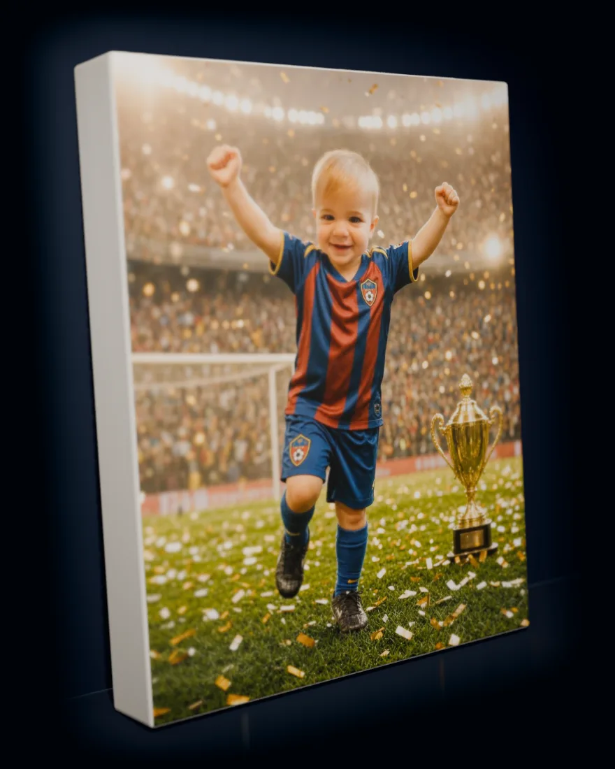Soccer Star printed as a gallery-wrapped matte canvas
