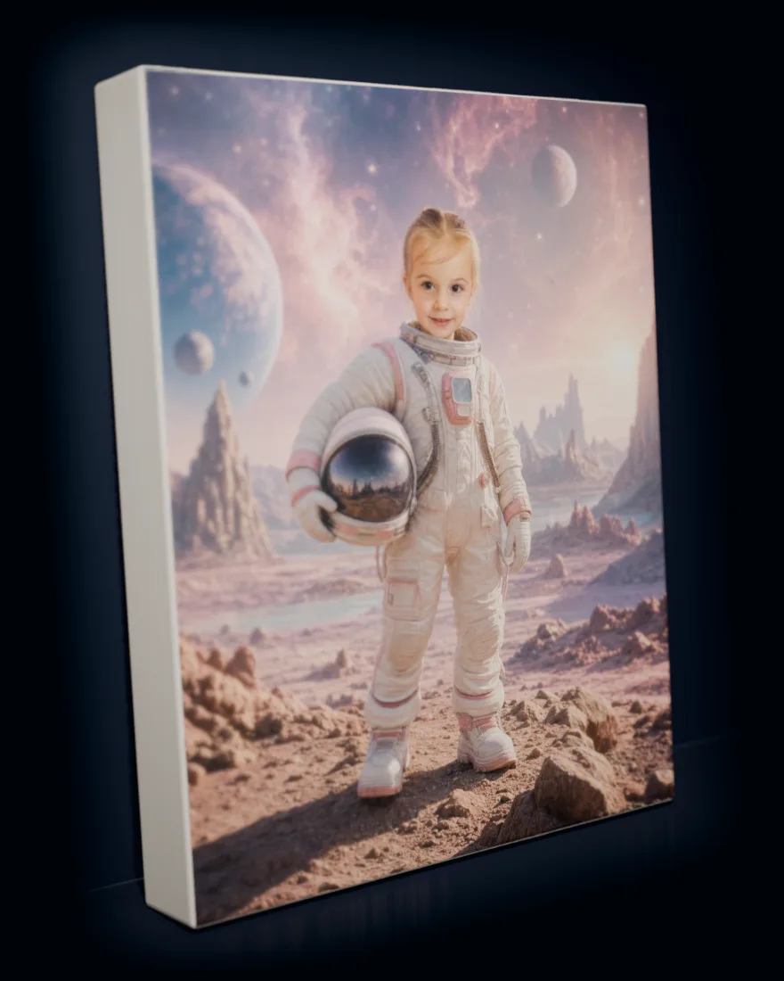 Space Explorer printed as a gallery-wrapped matte canvas