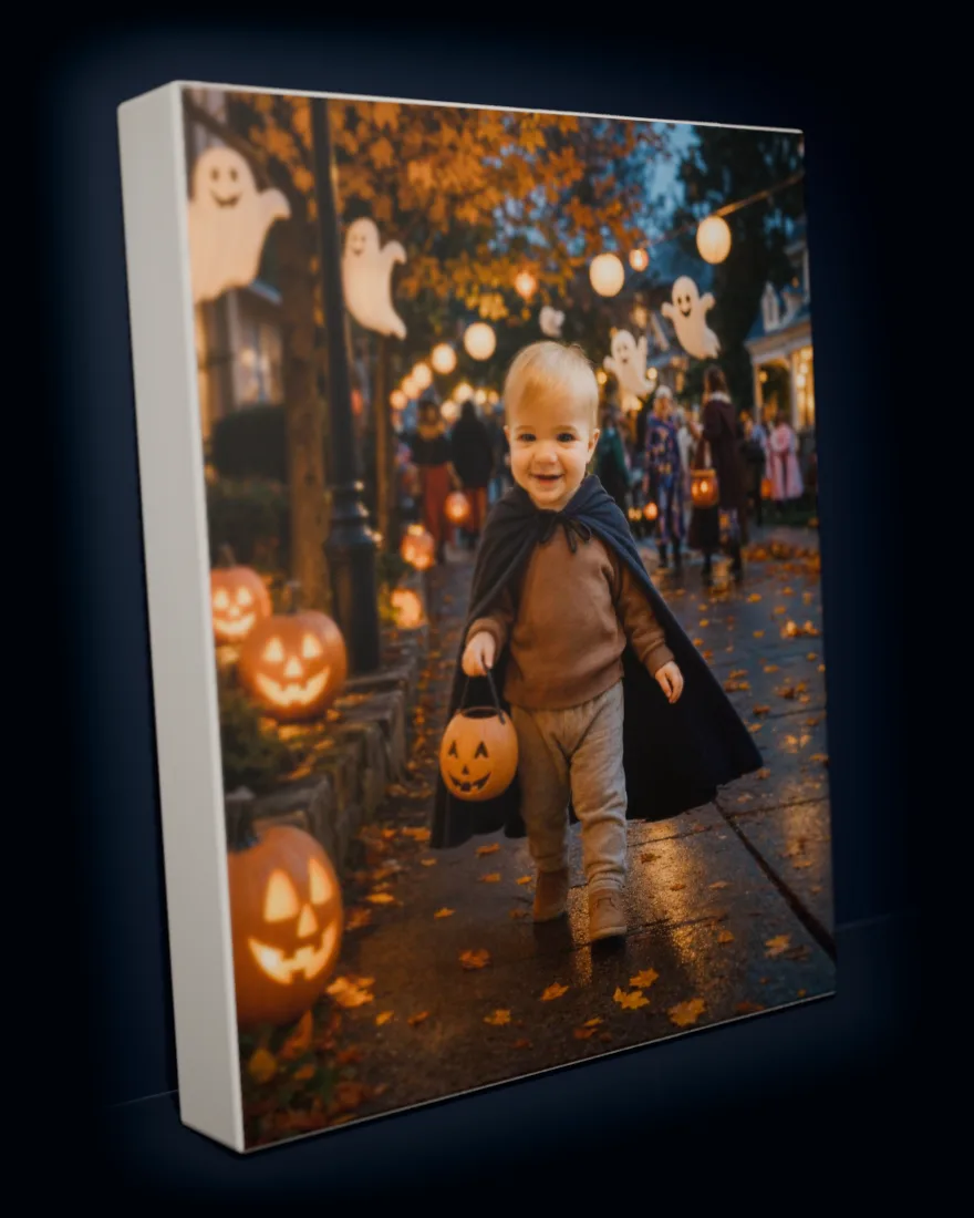 Spooky Night printed as a gallery-wrapped matte canvas
