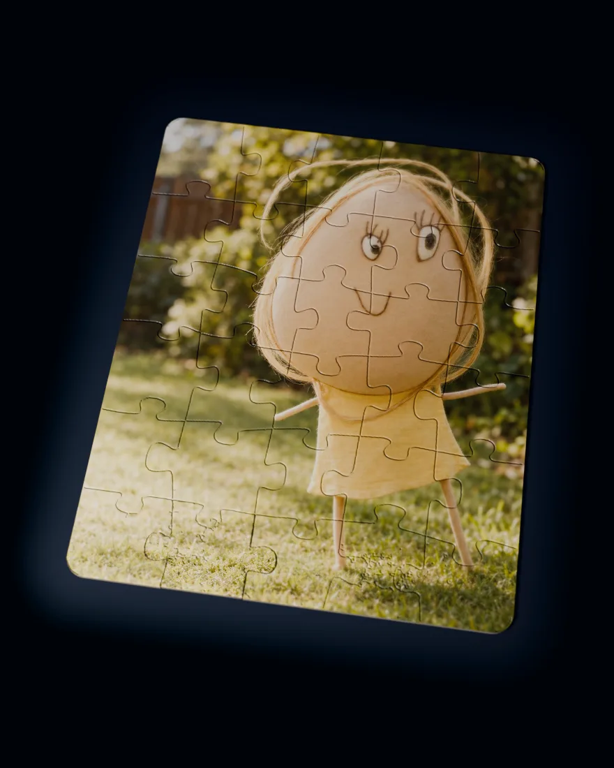 Children’s drawings made real, one after another, printed as a 30-piece kids jigsaw puzzle