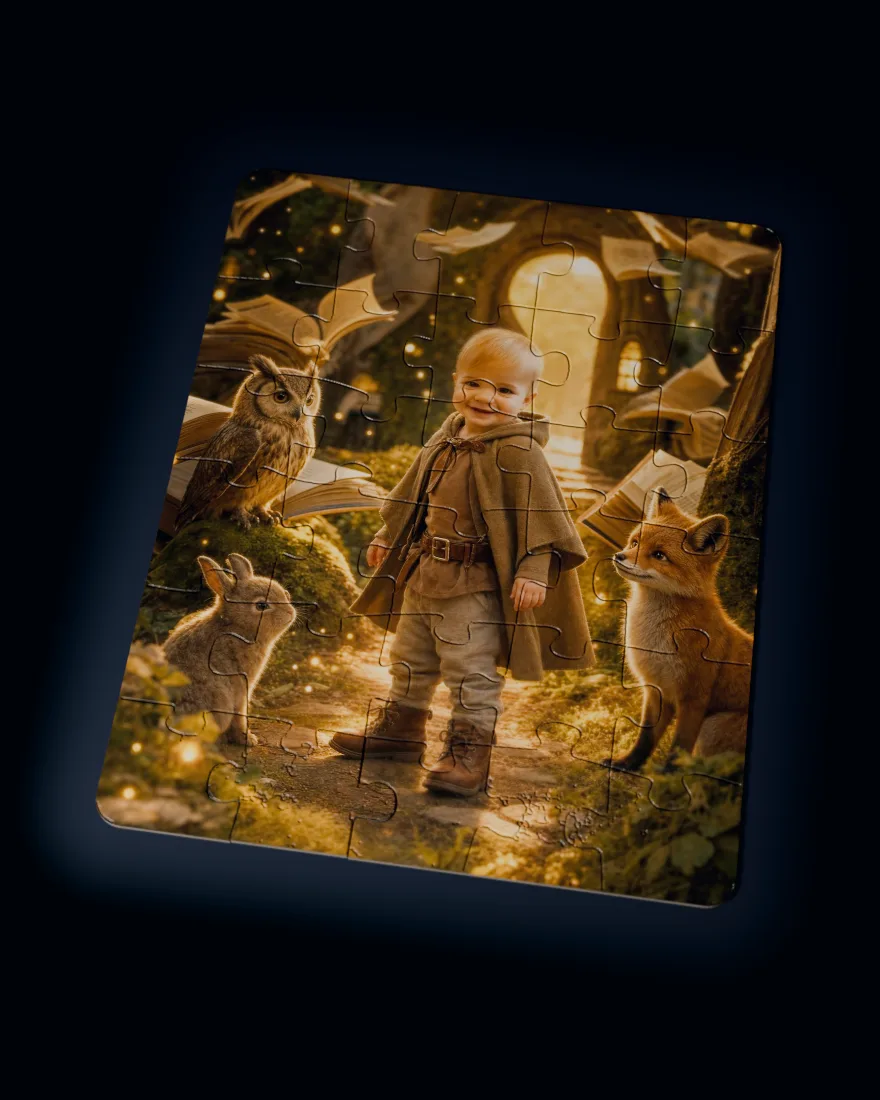 Storybook Land printed as a custom jigsaw puzzle, every piece in place